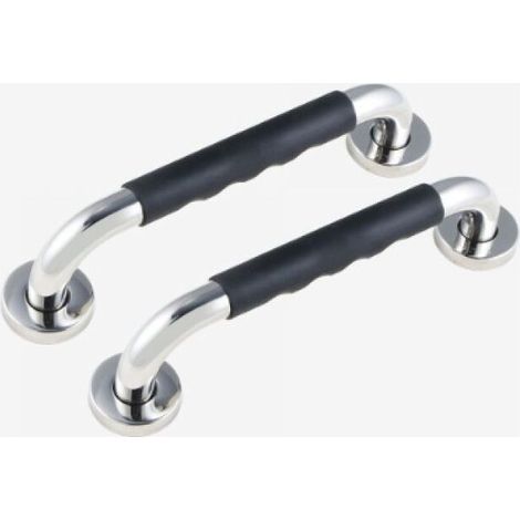 Barre d'Appui WC, 30cm Lot de 2 Antidérapante Barre d'Appui de Salle de Bain, Barres Douche Baignoire Main Courante Inoxydable Maintien Poignée Douche Âgées/Handicapées/Enfants/Enceinte (1/4)