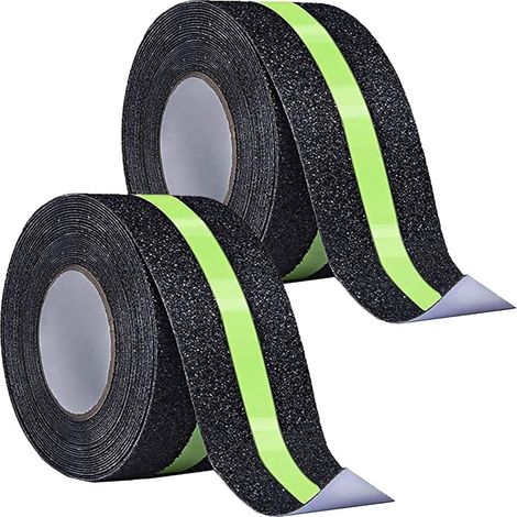 1 rouleau ruban antidérapant, phosphorescent, imperméable, 5 cm x 5 m, pour escaliers intérieurs et extérieurs (1/5)