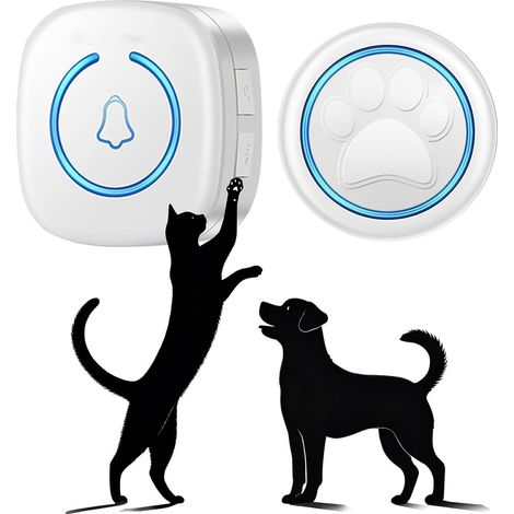Bouton Porte Chien Sans Fil - Portée 300 M - 60 Sons + 5 Niveaux Volume - Voyant Lumineux - Étanche IP65 - Pour Entraînement Extérieur - 1 Bouton + 1 Récepteur (1/5)