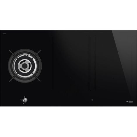 Smeg PM3953D plaque de cuisson mixte noire 90 cm