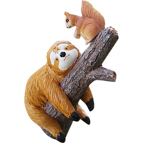 Statue De Jardin Résine Figurine Animalière Décorative De Paresseux Et Écureuil Ornement pour Extérieur pour Jardins Et (1/5)