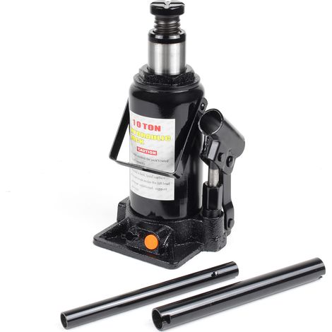 Wiltec – Cric bouteille hydraulique 10T – Capacité de levage 10000 kg – Hauteur de levage 185 mm – Descente lente 0,15 m/s – Plateau cannelé (1/5)