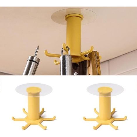 Organiseur de Cuisine - Noname - Lot de 2 - Rotatif à 360° - Sans Perçage - Jaune (1/4)