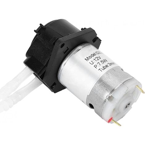 Pompe péristaltique, tête de tube péristaltique bricolage de pompe doseuse 12V 3  5 pour l'analyse chimique de laboratoire d'aquarium(noir) (1/5)