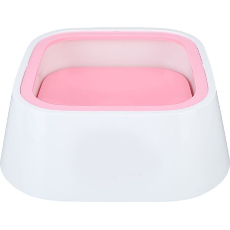 Gamelle d'eau anti-éclaboussures et antidérapante pour animaux de compagnie, idéale pour les chiens et les chats (rose), transportable en voiture. (1/5)