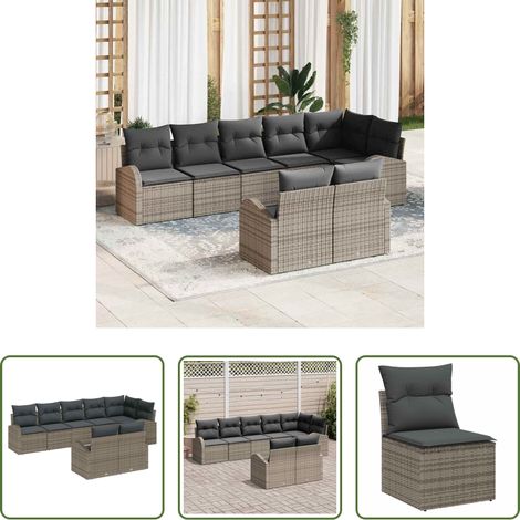 Poly-Rattan - Gartensofa-set 8 pcs Poly-Rattan (1/5)