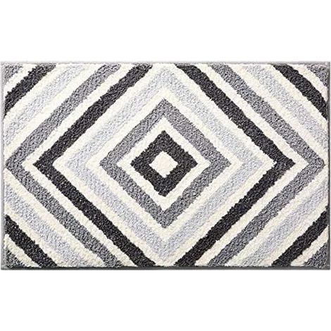 Alfombrilla de baño antideslizante, ultra absorbente y suave, lavable a máquina (gris, 50 x 80 cm). (1/5)