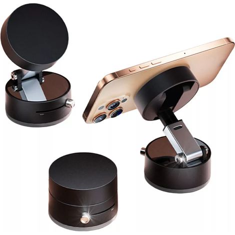 Support Téléphone Voiture - Ventouse À Vide Magnétique Rétractable - Pour iPhone Et Smartphones - 1 Pièce (1/5)