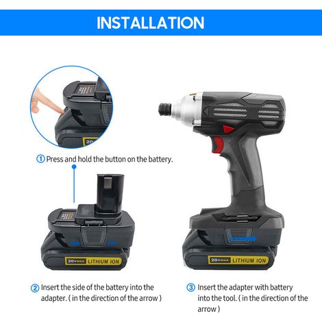 Adaptateur de convertisseur de batterie de remplacement pour convertir le Lithium Dewalt/Milwaukee 18V-20V en outils électriques Craftsman 19.2V (1/5)