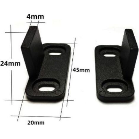 2 Rails Sol Porte Grange, Butées Plastique Acier Carbone Coulissante Armoire (1/4)