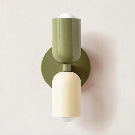 Nordische Wandleuchte aus Eisen, E27-Fassung, farbenfrohe Wanddekoration, grüne LED-Beleuchtung für den Innenbereich, Hotel, Wohnzimmer, moderne Wohnraumbeleuchtung (ohne Stecker, 2700-3500K)