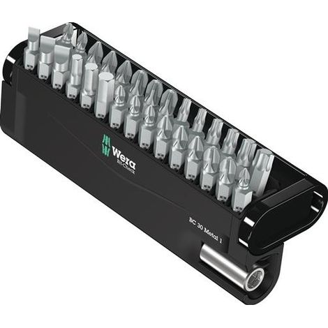 Wera Bit-Check 30 Metal 1 05057434001 Bit-Set 30teilig Schlitz, Kreuzschlitz Pozidriv, Kreuzschlitz