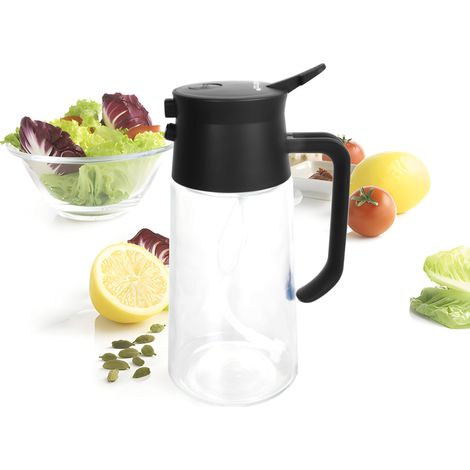 Spray et verseur à huile 2 en 1-500 ml - Bec verseur et pulvérisateur - Spray à huile, distributeur de vinaigre, pour la cuisson, la pâtisserie, le barbecue et la salade (1/2)