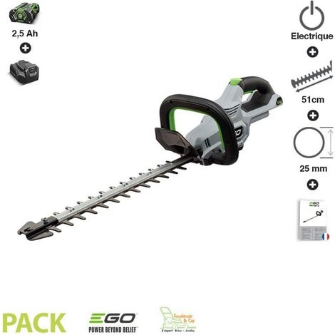Pack sculpte haies lamier 51cm batterie 56c 2,5Ah et chargeur inclus Ego HT2001E (1/5)