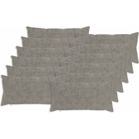 Housse de coussin 12 pc HEERLEN Gris clair 40 x 80 cm