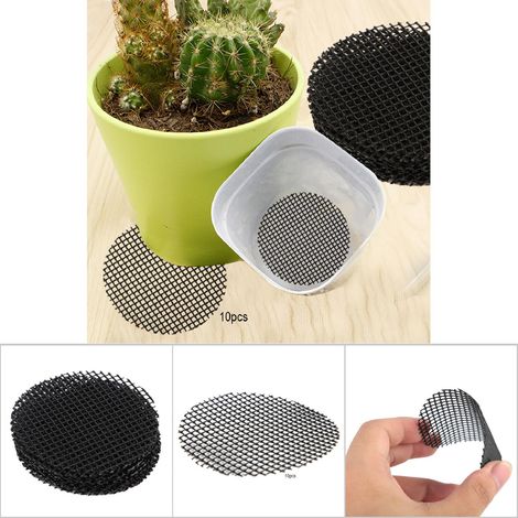 Juego de 10 platillos de malla para macetas, evitan que la tierra se salga, 10 cm de diámetro, 100% nuevo, plástico duradero. (1/5)