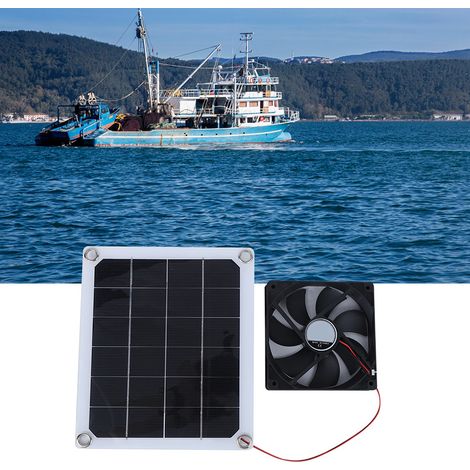 10-W-tragbarer Solar-Abluftventilator für den Außenbereich, Haustierzimmer, Autoaufladung mit 5V Gleichstrom. (1/5)