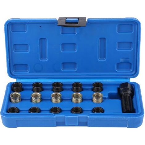Kit de réparation de filetage de bougie d'allumage 16 outils – Acier trempé M14 x 1,25mm et M16 x 1,25mm – Boîtier de transport inclus (1/4)