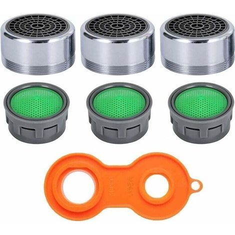 M24 Faucet Aerator, 6 Pack Water Saving Faucet Aerator with ABS Filter, Faucet Filter for Bathroom and Kitchen Sink (1/4)
