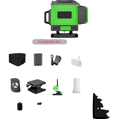 Niveau Laser, Projection à 360°, Design Auto-Calibration, Vert 8 Ligne (1/2)