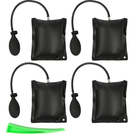 Air Wedge Pump,4 Pièces Coussin de Montage,400kg TPU Tube 25 cm Coussin d'air de Levage avec Outils de coin,pour L'installation de Fenêtres et de Portes, Airbags pour la Fixation (1/5)