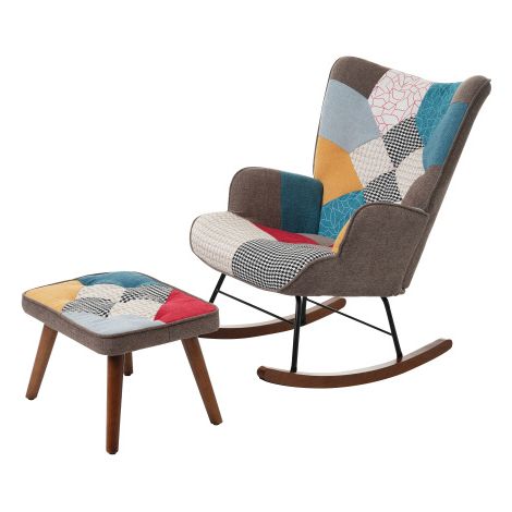 Chaise à bascule oscillante avec repose-pieds, salon (1/5)