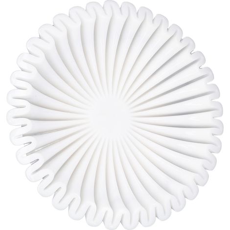 Plateau rond en résine blanche plissée en forme de pétale, grande capacité, décoratif, cadeau pour la maison (1/5)