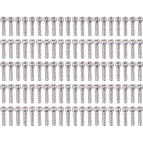 100 Stück Sechskant-Zylinderschrauben, verzinktes Stahlschrauben-Set, Industriebefestigungen M4x0,7mm2800-0004-