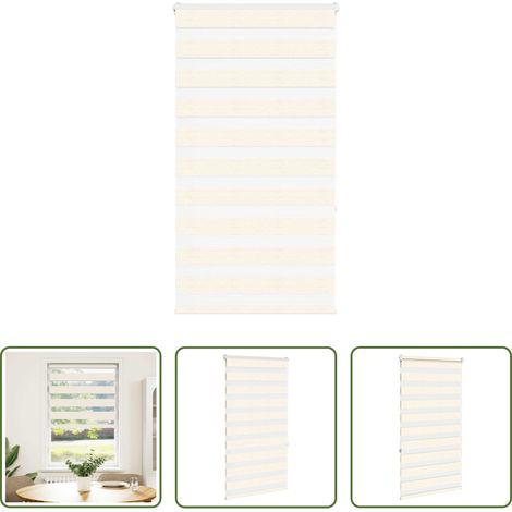 vidaXL Marmorbeige -  Doppelrollo Marmorbeige 90x150 cm Stoffbreite 85,9 cm Polyester (1/5)