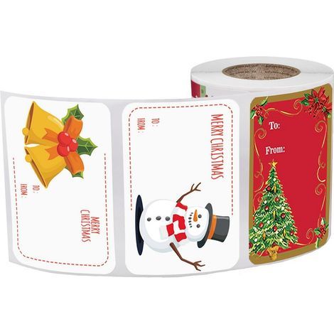 Pack of 250 self-adhesive Christmas gift tags for gift bags, cards, envelopes, birthday, wedding, and holiday decals (1/5)
