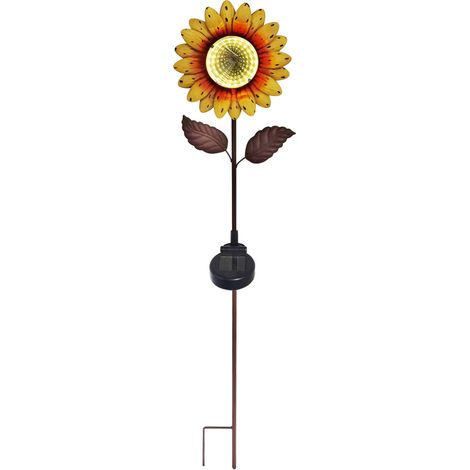 LED Solarleuchte Sonnenblume mit Dämmerungssensor mehrfarbig Wege- & Sockelleuchten