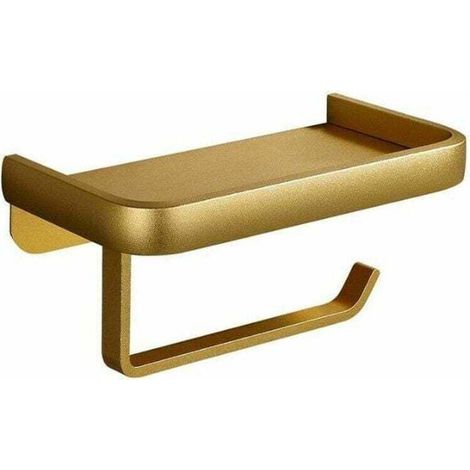 Wand-Toilettenpapierhalter, kein Bohren erforderlich, für Badezimmer, Doppellagige Rolle, Gold (1/5)