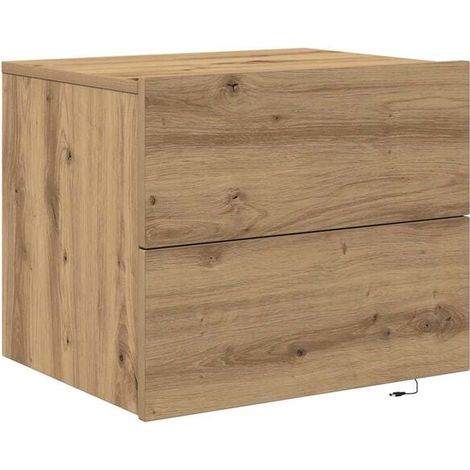 Table de Chevet en Chêne Massif, Faite à la Main, 50 x 39 x 41 cm (1/5)