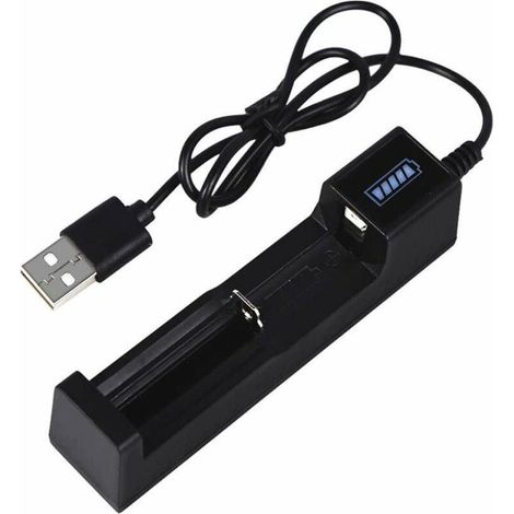 Chargeur de batterie USB, chargeur de batterie 18650 Adaptateur LED de batterie à charge rapide USB intelligent avec indicateur d'alimentation (1/5)