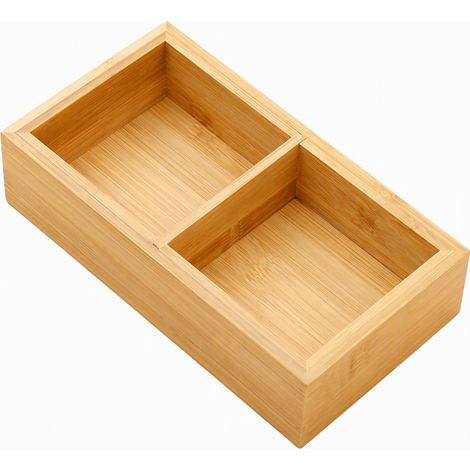 Plateau en bambou naturel 2 compartiments pour fruits secs (1/5)