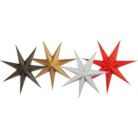 Wanddekoration 4er Set LED KAMET Stern 60 cm Bunt (1/5)