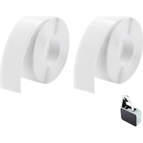 Lot de 2 rouleaux étiquettes autocollantes compatibles imprimante P15 12 mm x 40 mm blanc pour maison bureau école organisation entrepôts