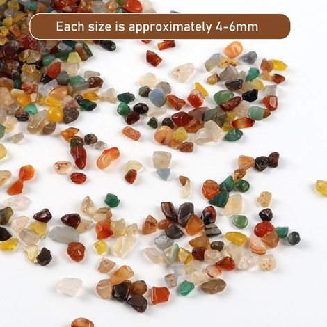 Pierres d'agate naturelles colorées 4-6 mm gravier pour aquarium décoration de vase et plantes