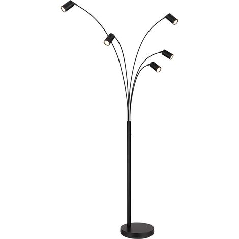 Stehlampe Stehleuchte Wohnzimmerlampe beweglich 5 flammig Beistelllampe H 204 cm