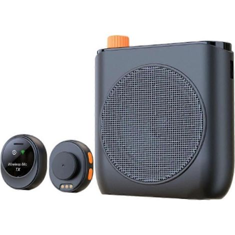 J98 Drahtloser Sprachverstärker mit Lavalier-Mikrofon, ansteckbarem Bluetooth-Lautsprecher und Ladecase für Unterricht und Streaming (1/5)