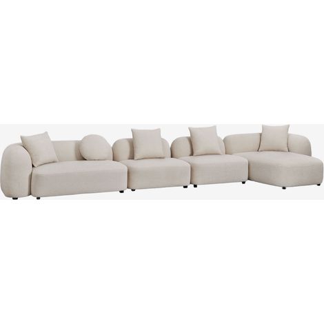Canapé modulaire avec méridienne droite en 4 pièces en chenille Coco SKLUM (1/5)