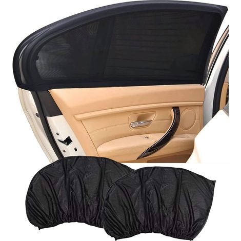 2PCS Chaussette Fenêtre Voiture Pare Soleil,Pare Soleil Voiture Bébé et Animaux,Bloquer Les Rayons UV,Anti-Moustiquaire,Compatible avec la Plupart des SUV,Camions et Voitures Particulières (1/2)