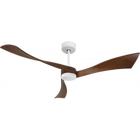 Twist, Ventilateur déstratificateur d'air, pales bois sombre 166 Cm Moteur blanc avec point lumineux LED. (1/2)