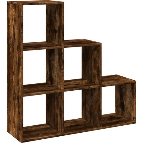 Maison Exclusive - Raumteiler-Bücherregal 3 Etagen Räuchereiche 9