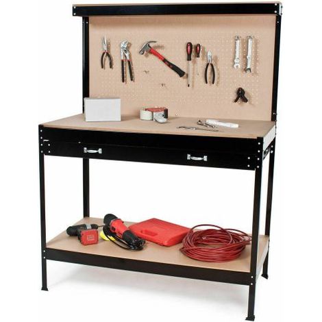 BANCO DA LAVORO EFFE - PIANO MDF CM. 120X60X H 155 C/CASSETTO - 1 pezzo (1/5)