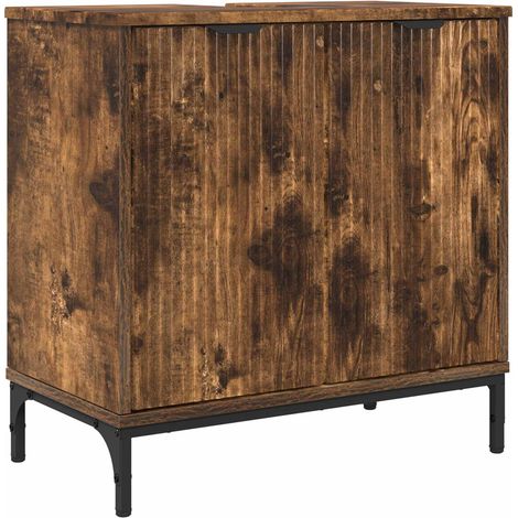 Maison Exclusive - Waschbeckenschrank Geräucherte Eiche 60,5 x 33 (1/5)