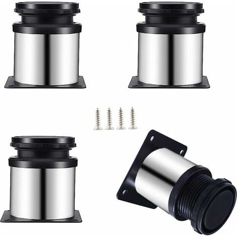 4Pcs Adjustable Stainless Steel Furniture Legs, 50 x 60mm, Cabinet Legs, Metal Legs, Suitable for Furniture, Kitchen, Desk, Table Legs, Furniture Legs, Counter Legs (1/4)