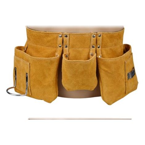 royaluxe-Ceinture porte-outils en cuir pleine peau avec poches – Ajustable en nylon – Construction double couture pour sécurité – Cadeau fête des pères