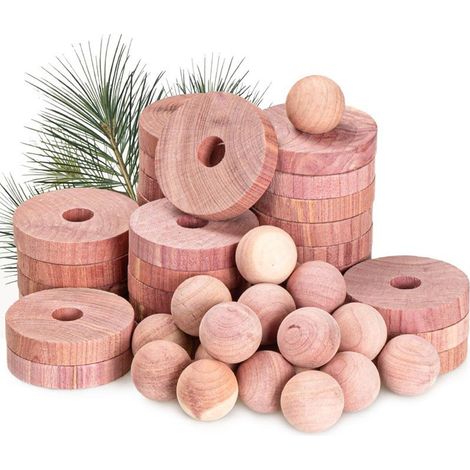 Blocs de cèdre pour le rangement des vêtements - Boules et anneaux de cèdre - Désodorisants pour tiroirs - Désodorisant - Insecticide et antimites pour armoires et meubles à chaussures - Lamelles de b