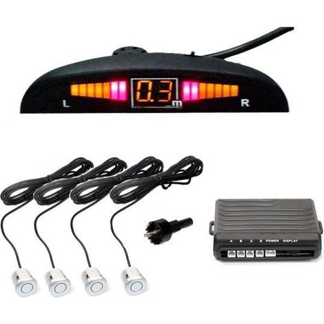 Kit de 4 capteurs de recul marche arrière ecran LED Couleur: Gris